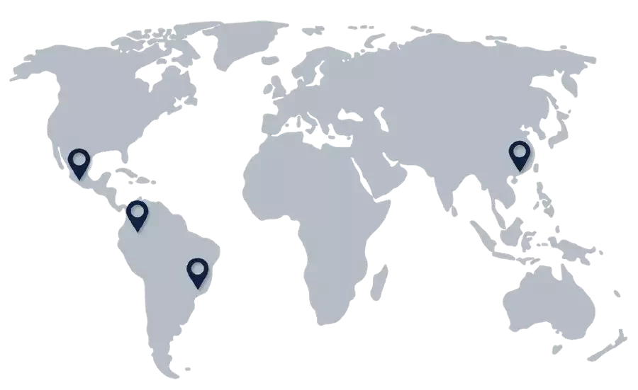 Mapa del mundo con ubicaciones señaladas